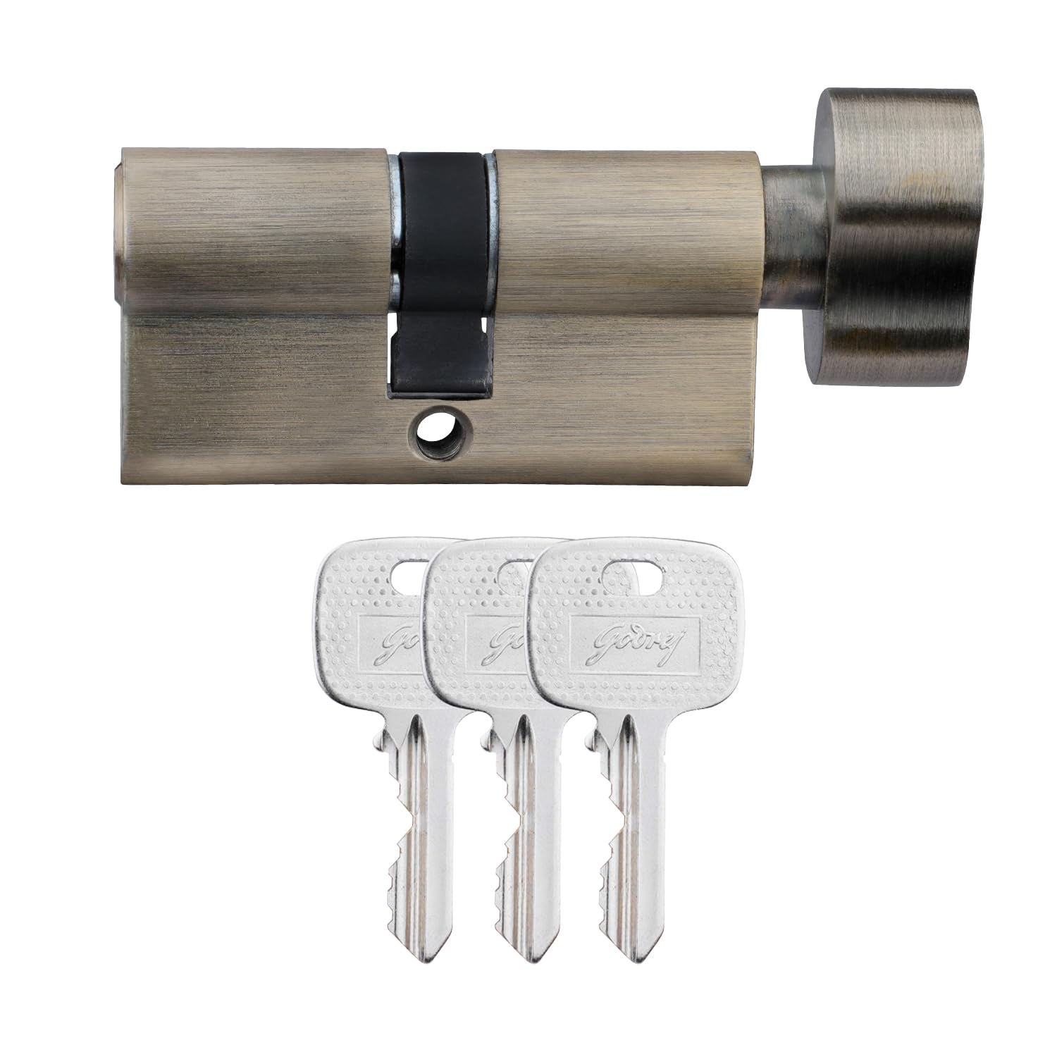 Godrej Incrust Pin Cylinder | Lock for Main & interconnecting Doors | 1CK 60mm | Antique Brass Finish | Door Thickness Upto 40mm | 3 Keys | 5 Years Warranty (B0CVKZ5Q4N) Amazon Price History, Amazon Price Tracker