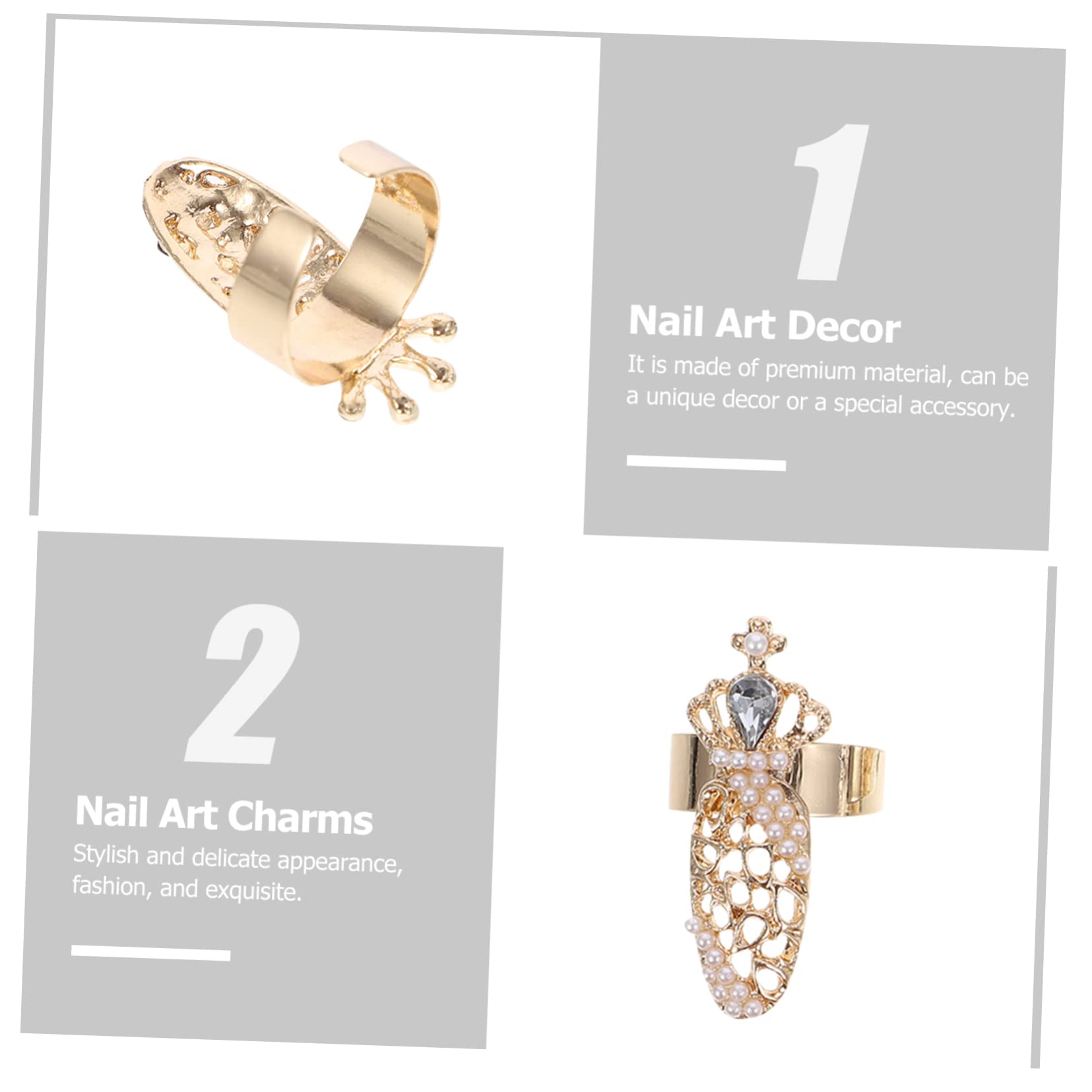 VALICLUD 12piezas Uñas De Cristal Decoración De Manicura Para Mujer Accesorios De Uñas De Joyas De Para Decoración De