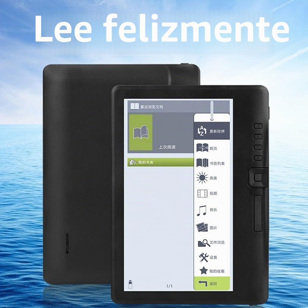 Lector de libros electrónicos portátil avanzado de 7 pulgadas con opciones personalizables y batería de larga duración para la lectura (512M + 4GB)