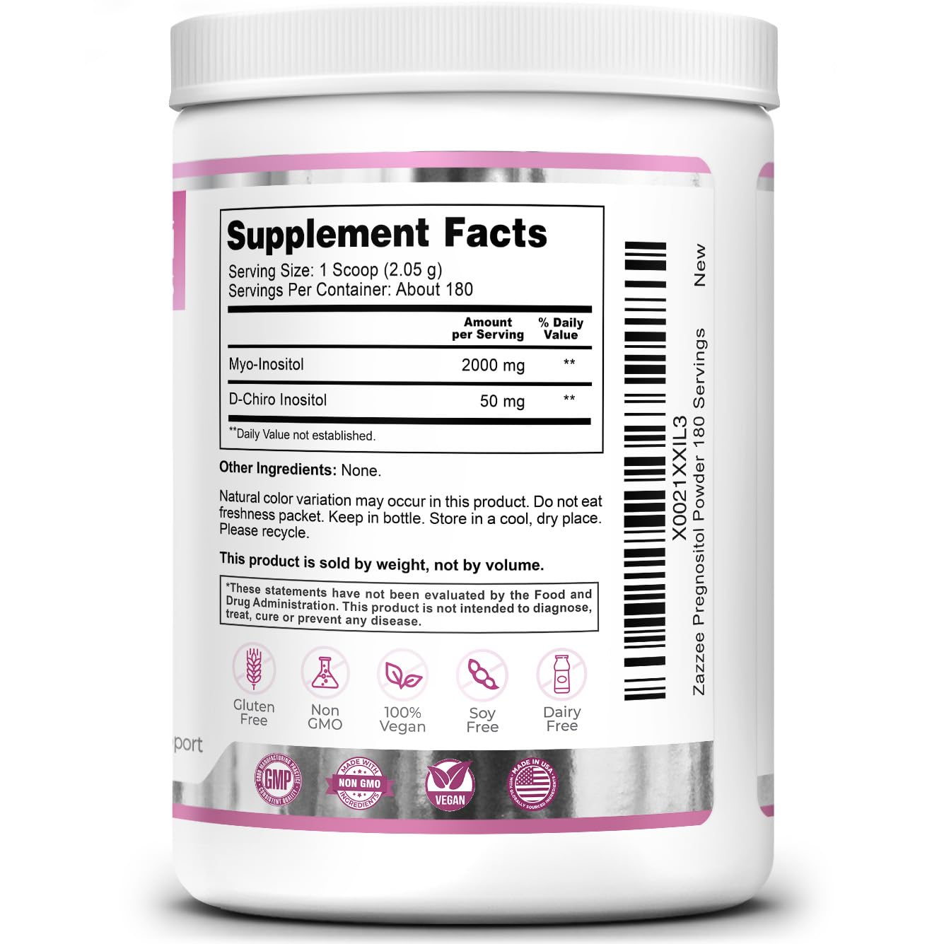 Zazzee PREGNOSITOL Powder, 6 Month Supply, Myo-Inositol & D-Chiro Inositol — Amazon image 8