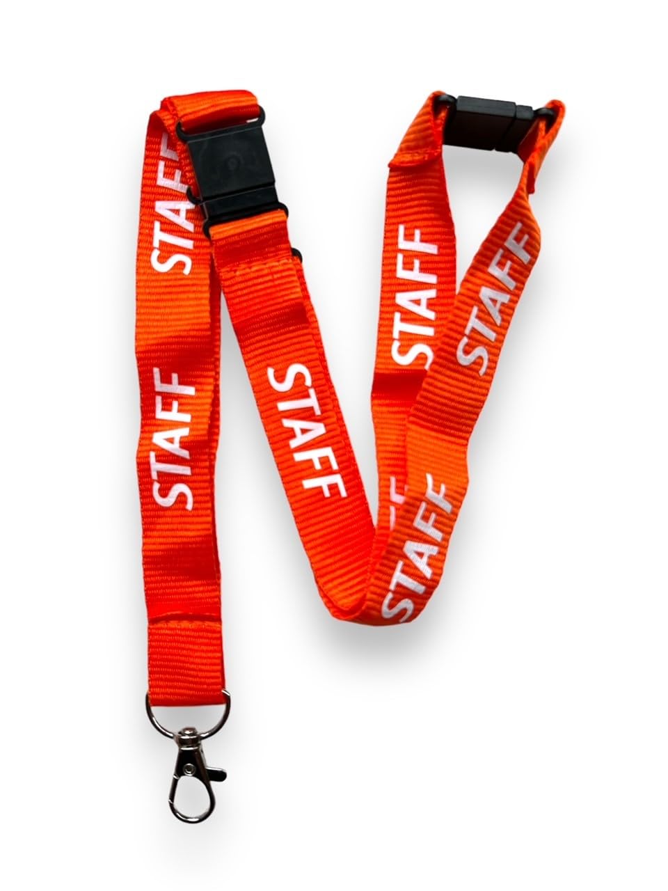PAC Supplies Global 20mm STAFF Neck Lanyard With 3 Point (Triple) Safety Breakaway (Orange, 5) — image 1