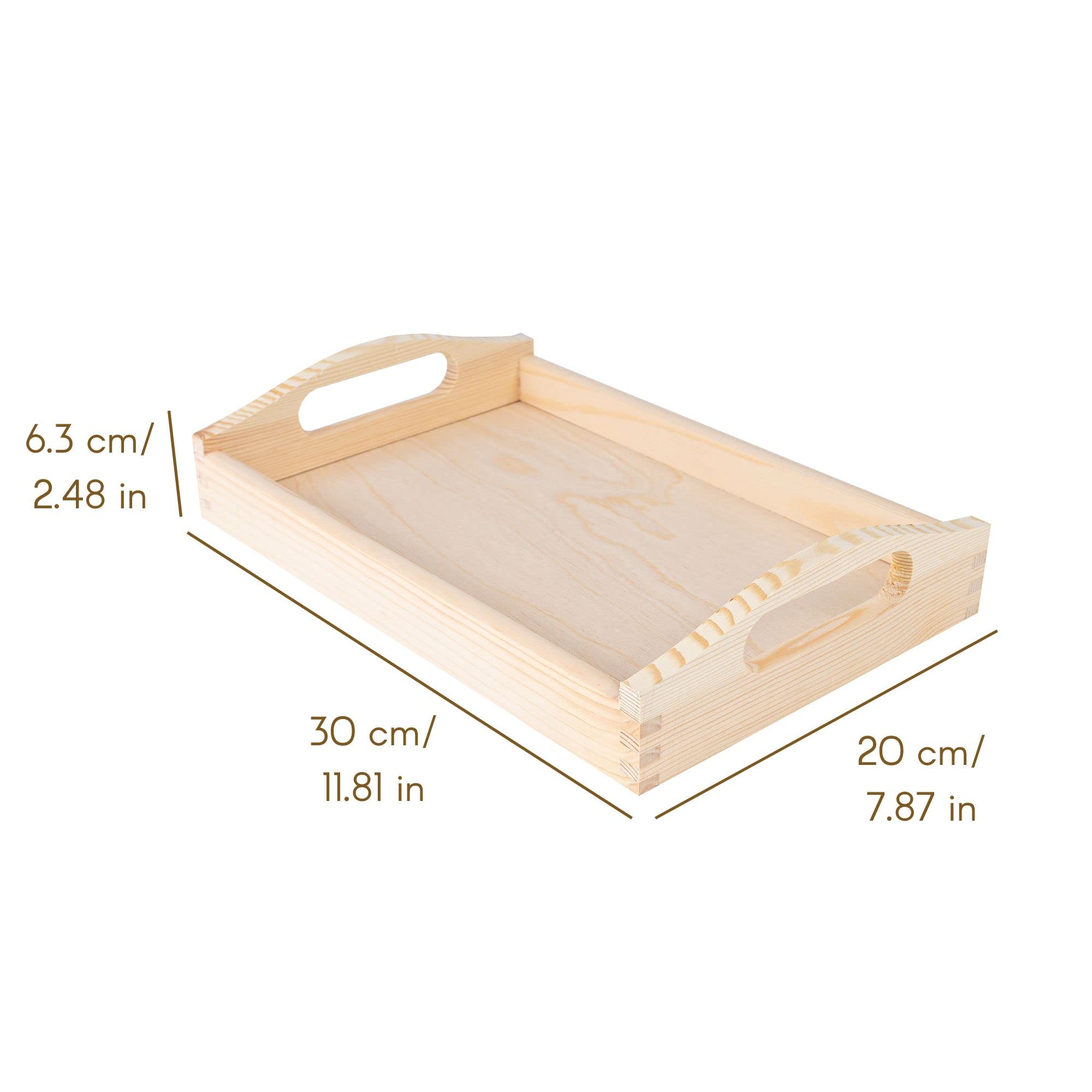 Set 2 Vassoi In Legno Rettangolari Rayher - 30x20 Cm E 39x28 Cm, Legno Naturale Per Decorare - Foto 13