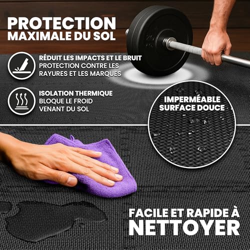 bemaxx Tapis de Fitness Protection de Sol Salle de Sport - Dalles en Mousse – vue 7