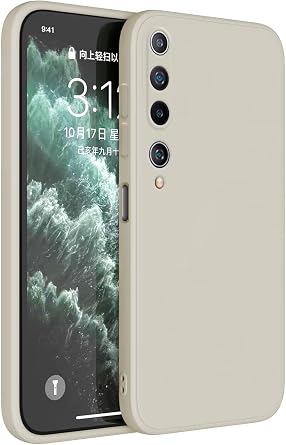 TPU Silicone Case Compatible with Xiaomi MI 10 5G 6.67", Cover Holster Sleeve - Antique White