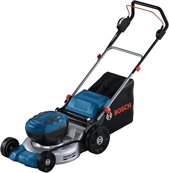 Tondeuse à gazon sans fil 46 cm, coque métal, sac 60 l, mulching, Bosch Professional 18V