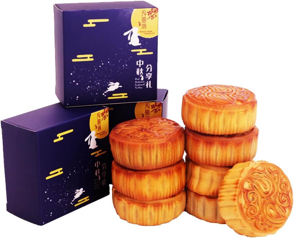 Reunion Moon Cakes Gift Box 1.76lb Mooncakes Chinese Element Mooncake Chinese Snacks Chinese Food Moon Pies