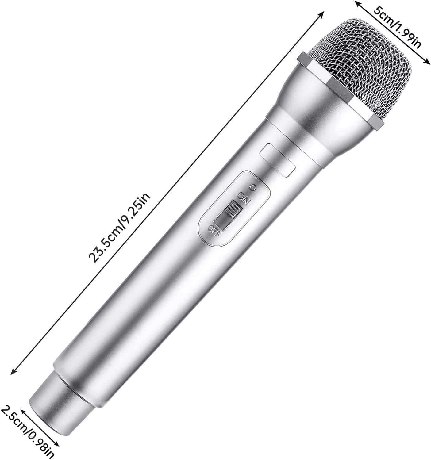2PCS Silver Fake Plastic Microphone Prop, Fun Stage Mic Props for Halloween image 5