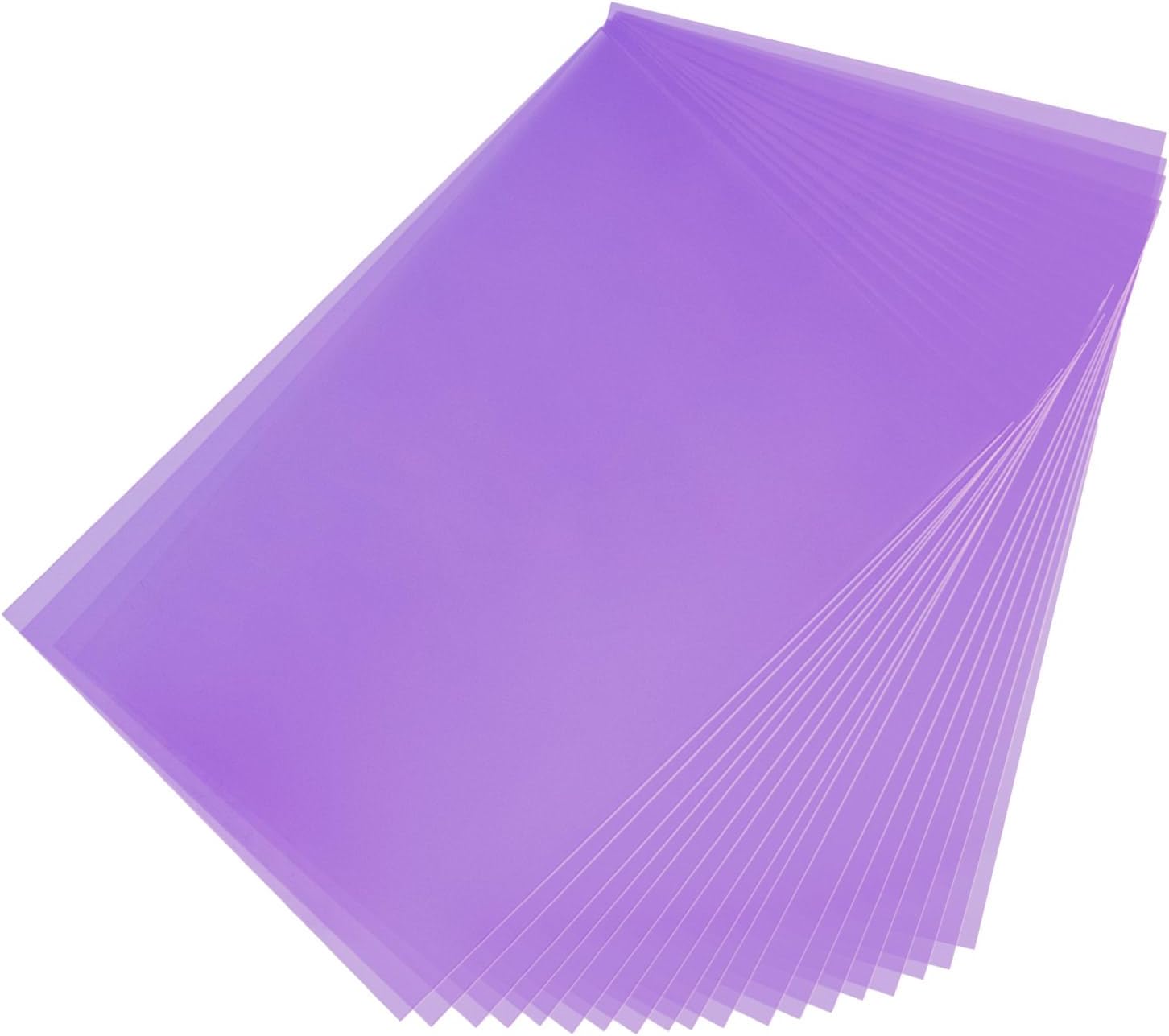 A4 PVC Flexible Plastic Sheets, 10Pcs 0.3mm Thick A4 Size, Transparent DIY Crafts Film (Purple)