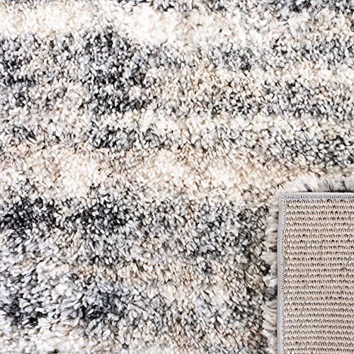 Tapete SAFAVIEH Fontana Shag 4'x6' Gris y Marfil miniatura 6
