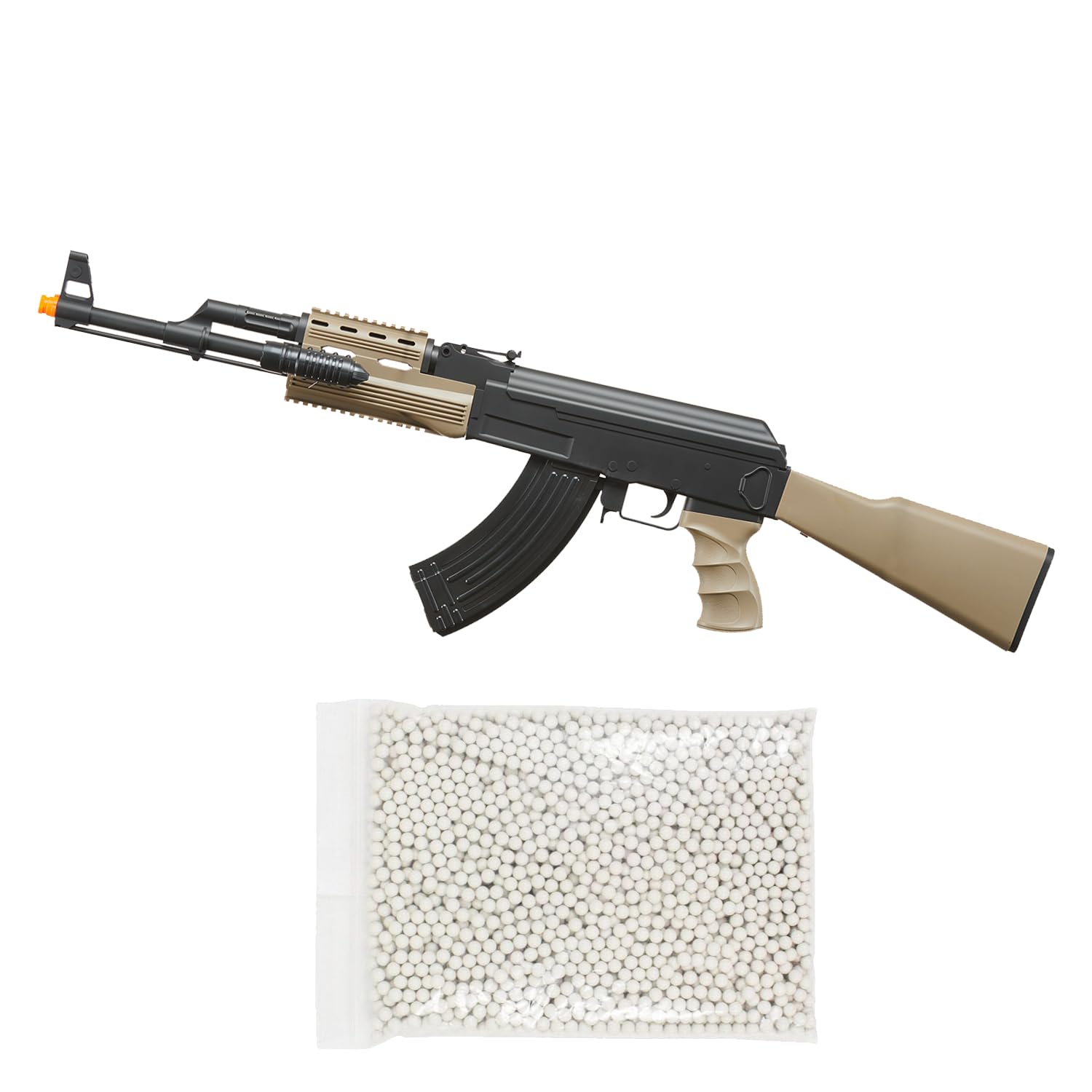Durable 390 FPS Lightweight Airsoft Tactical AK47 Spring Rifle with 1000 Rounds 6mm BBS