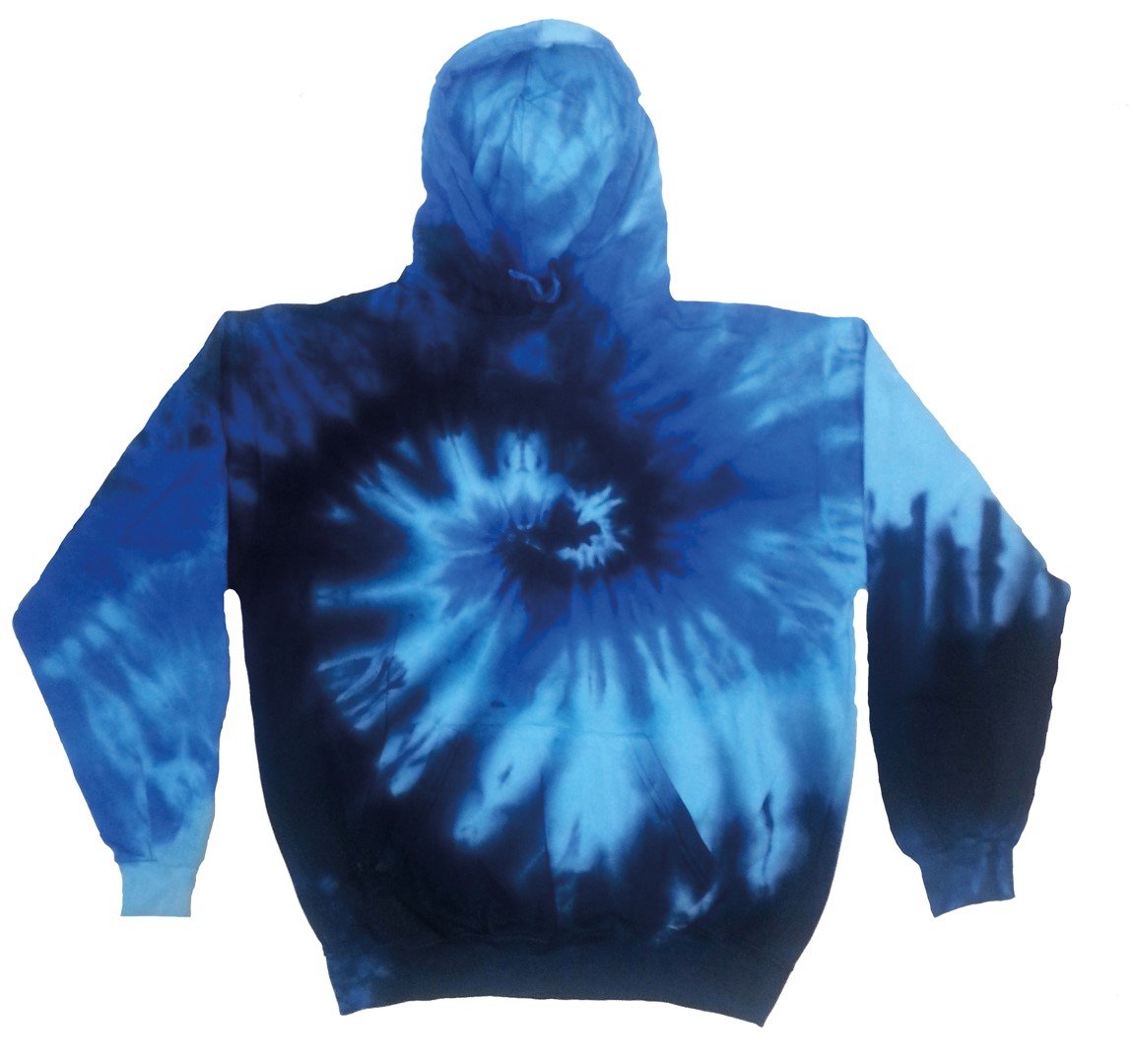 Colortone Mens Td31M Rainbow Tie-Dye Hoodie Blue Ocean 2Xl