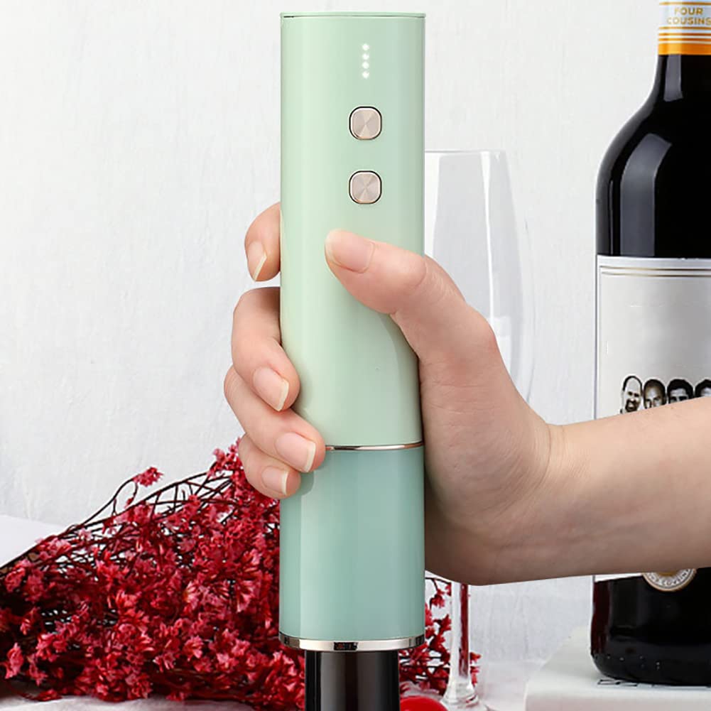 Kit de sacacorchos eléctrico para vino, sacacorchos automático recargable, cortador de papel de aluminio incluido, con cable de carga USB, adecuado para kits de regalo para amantes del vino (negro)