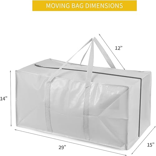 Miniatura 6 de Bolsas de mudanza extra grandes resistentes con asas extra largas, incluye correas de mochila, fácil almacenamiento para ahorrar espacio (juego de