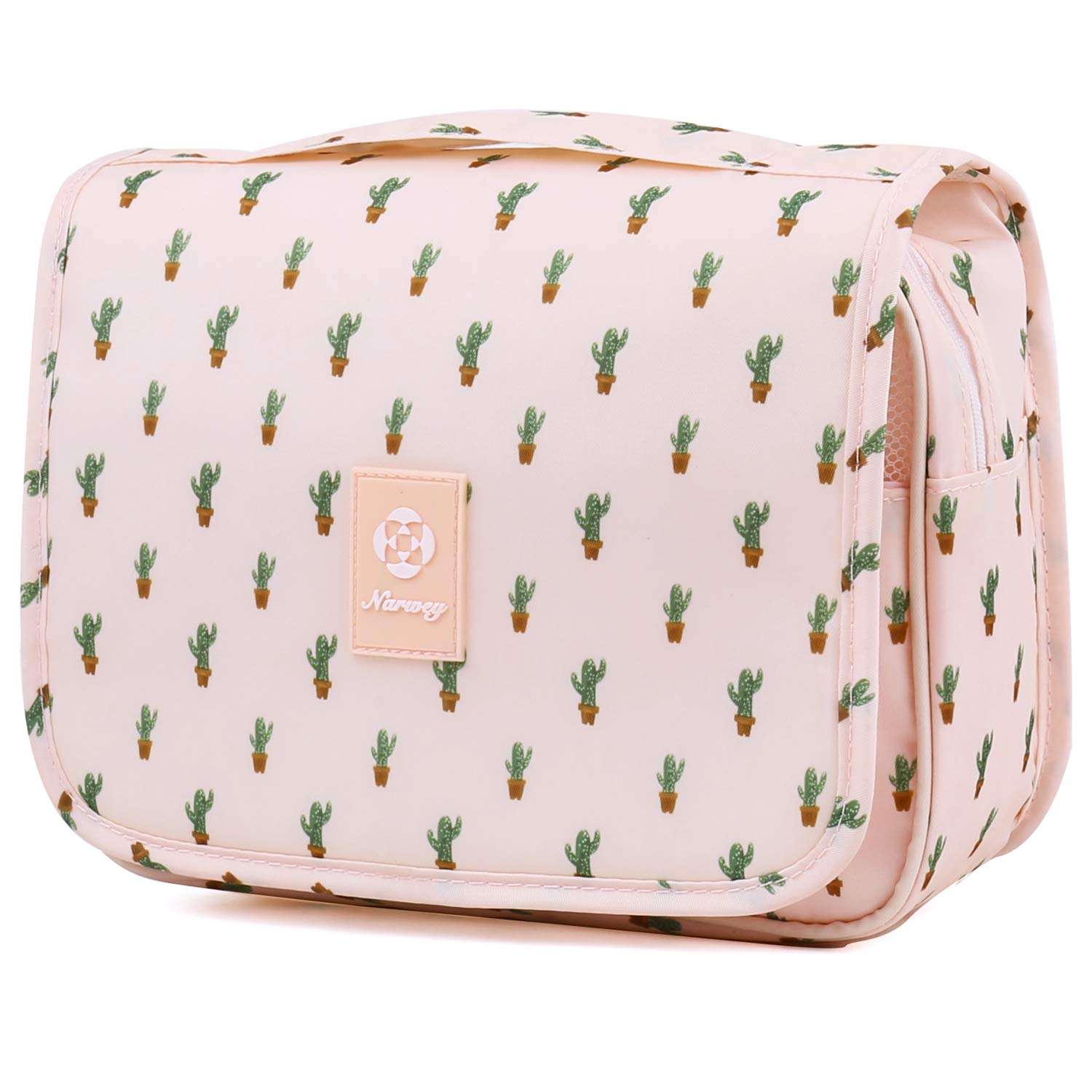 Hanging Travel Toiletry Bag Cosmetic Make up Organizer for Women and Girls Waterproof (Cactus)