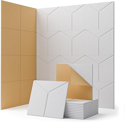 Paneles acústicos absorbentes de sonido, paneles de pared insonorizados, paneles de espuma autoadhesivos a prueba de sonido para paredes, paquete de