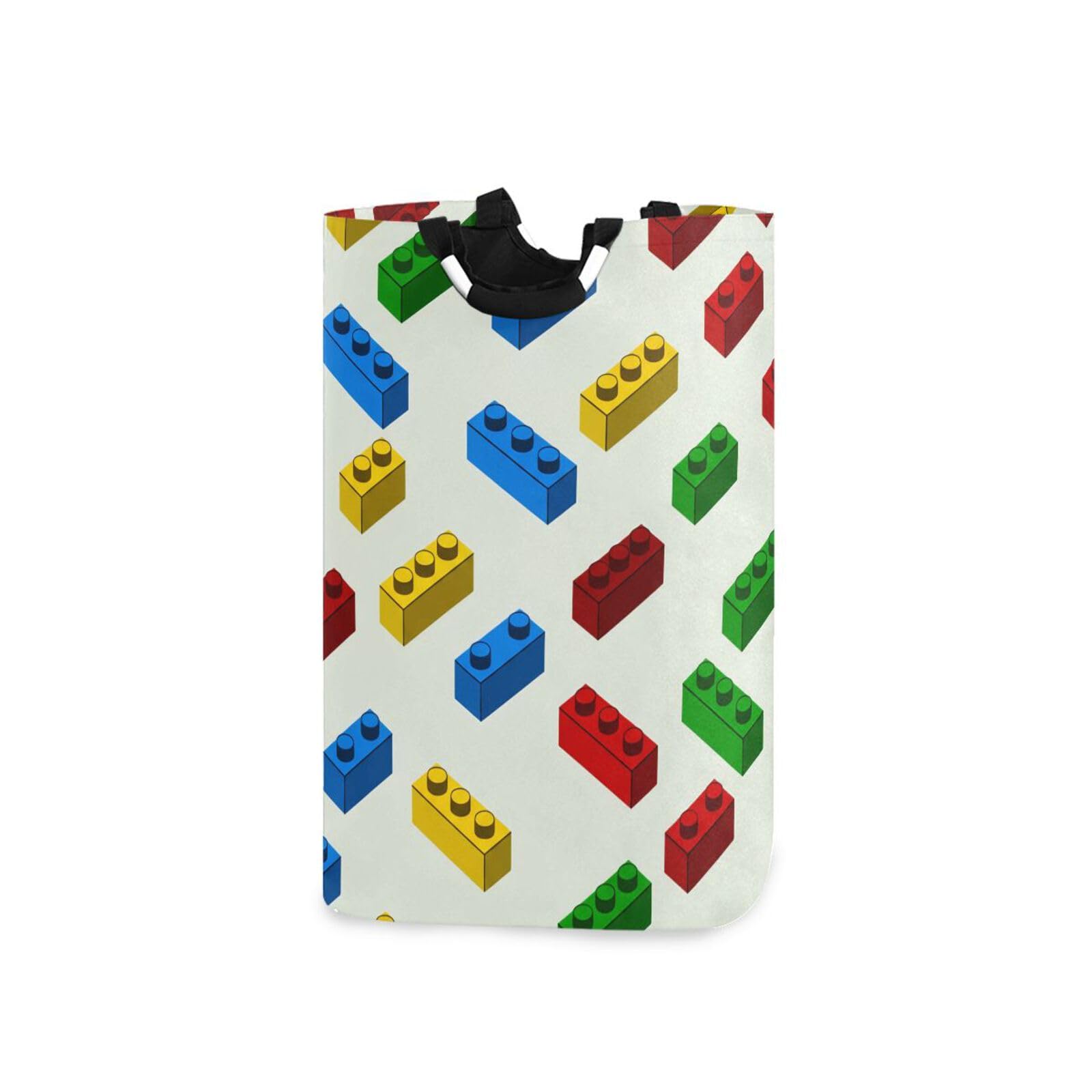 Jihqo Laundry Hamper Basket Building Blocks Collapsible Nursery Storage Bin Waterproof Clothing Baskets for Home Bedroom Bathroom Washing Room