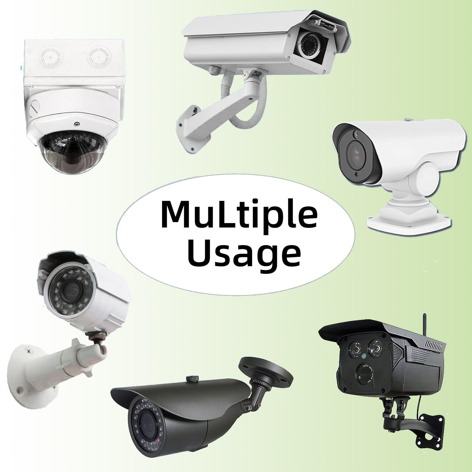 Uchwyt na maszt do kamery monitoringu z 3 regulowanymi zaciskami, uchwyt narożny, stal nierdzewna, pionowy uchwyt masztu do kamer CCTV, kamer IP, kolektorów słonecznych, srebrny
