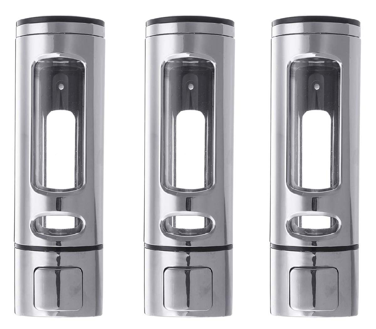 BATH GURU ABS Plastic Shampoo Sanitizer Gel Liquid Soap Dispenser for Bathroom Kitchen (3, Silver, Chrome) (B097S38D97) Amazon Price History, Amazon Price Tracker