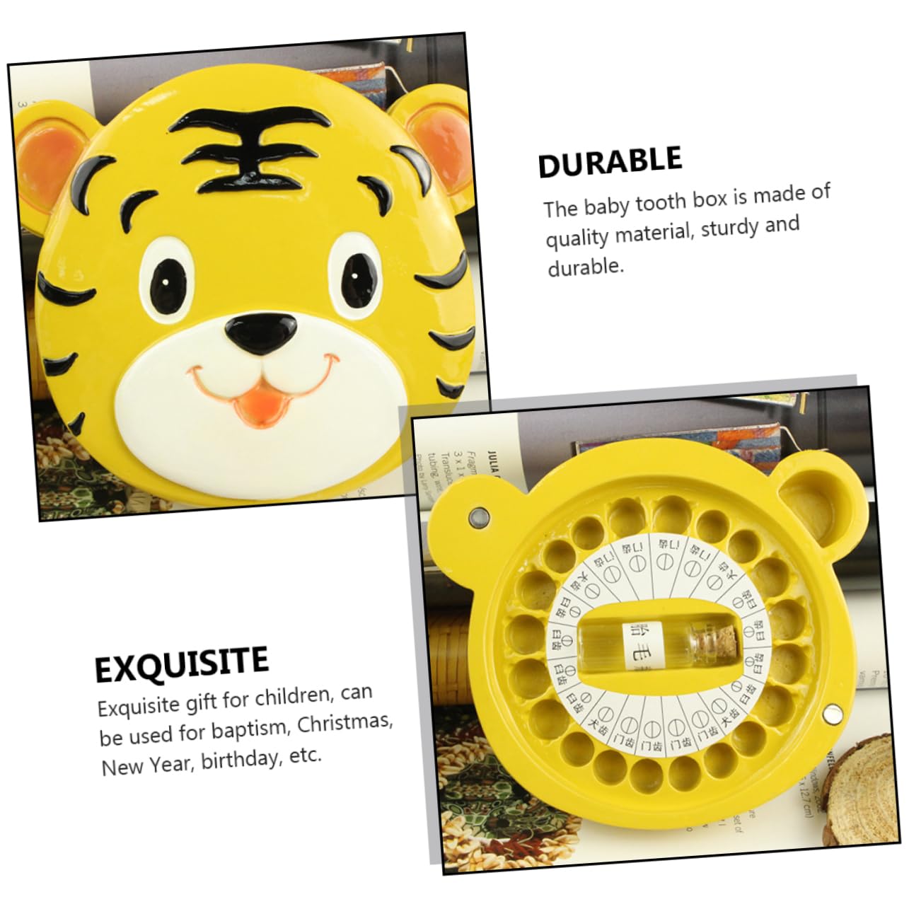 BESTonZON Baby Newborn Tooth Box Sturdy Baby Tooth Keepsake for Boys and Girls