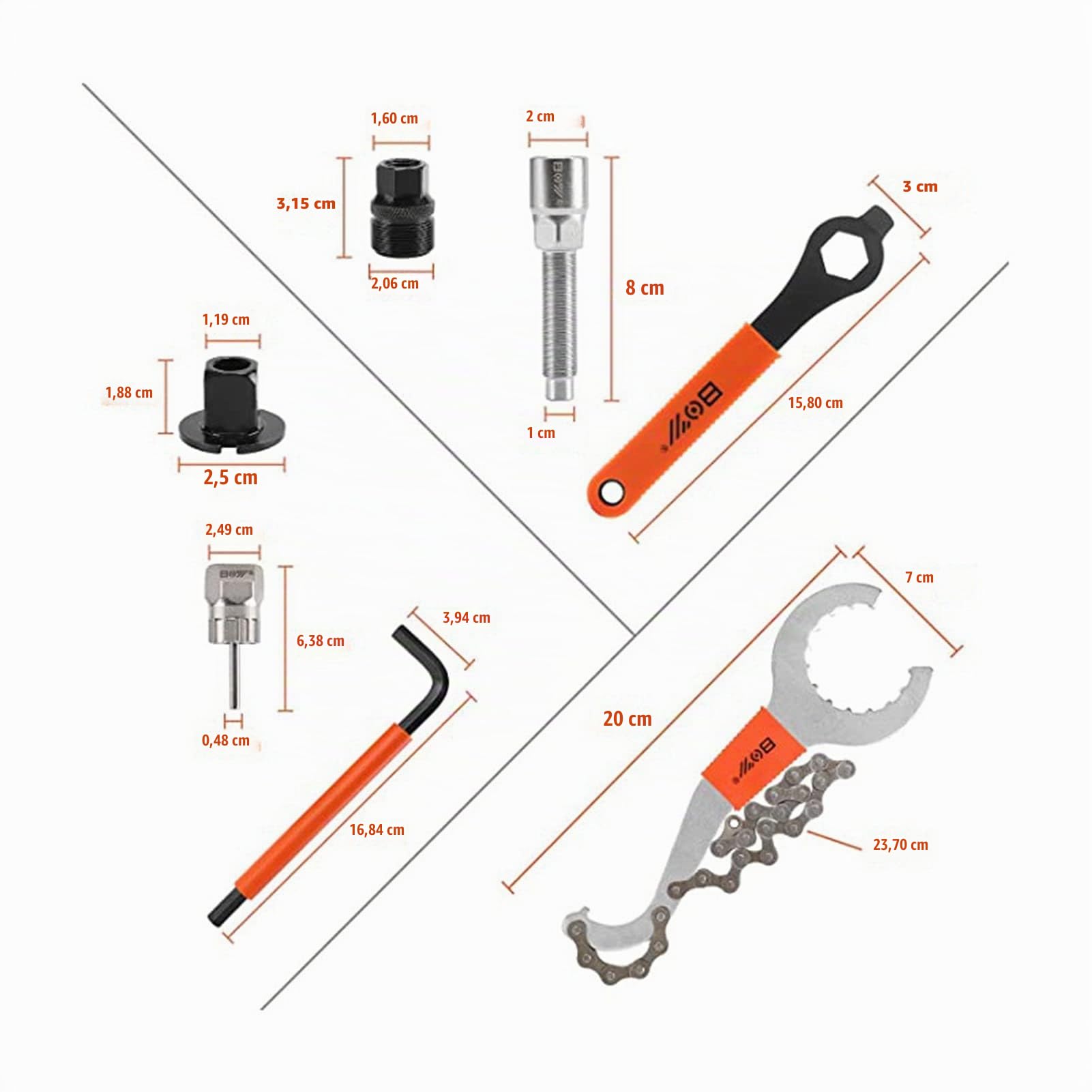 Kit d'outils de réparation de vélo,dissolvant de pédalier de vélo, Outil pour enlever la Cassette de vélo, démontage du pédalier pour vélo travaux de Montage et de réparation