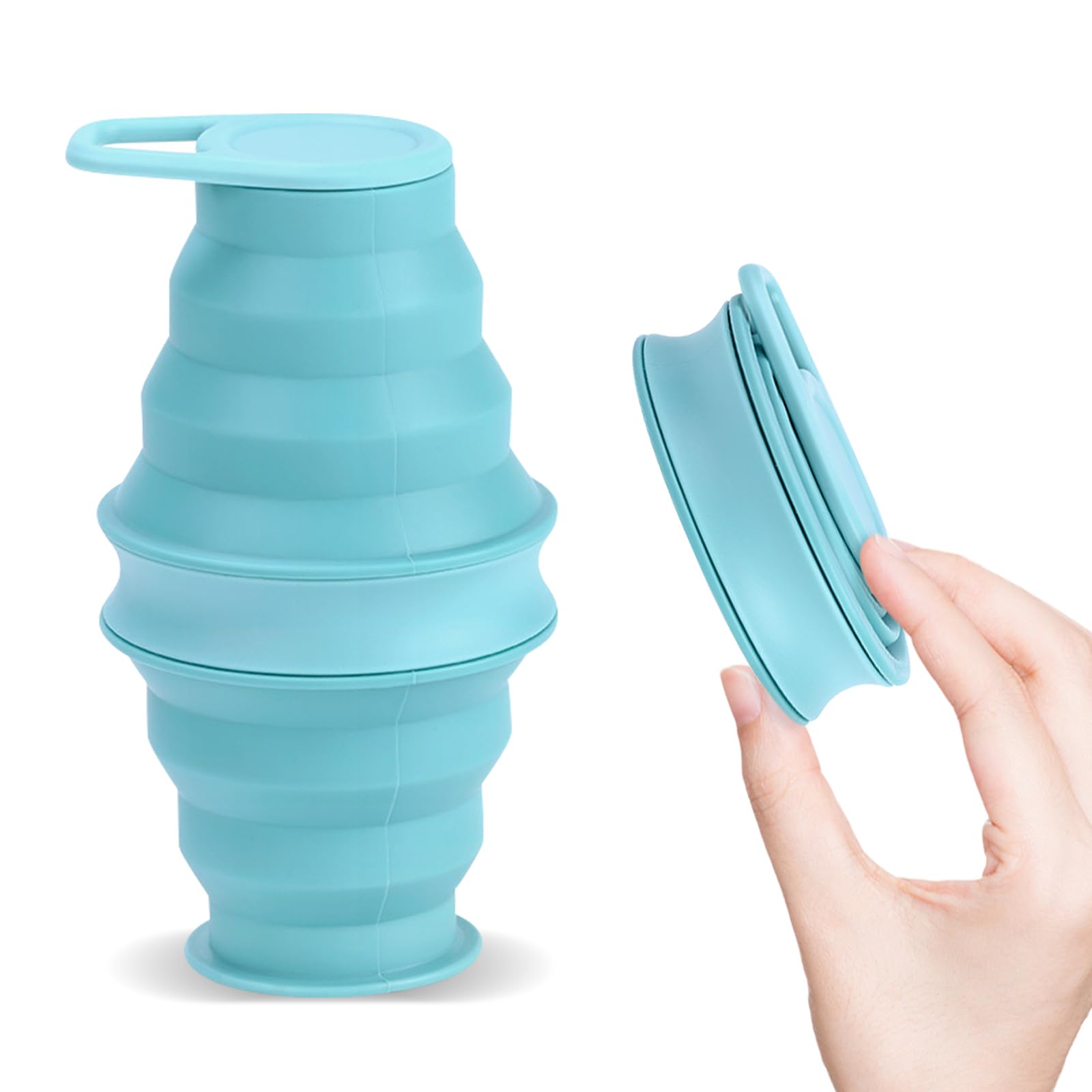 hautllaif 17oz Collapsible Water Bottle,Reuseable BPA Free Silicone Foldable Water Bottles for Outdoor, Travel Gym Hiking,Backpacking Portable &
