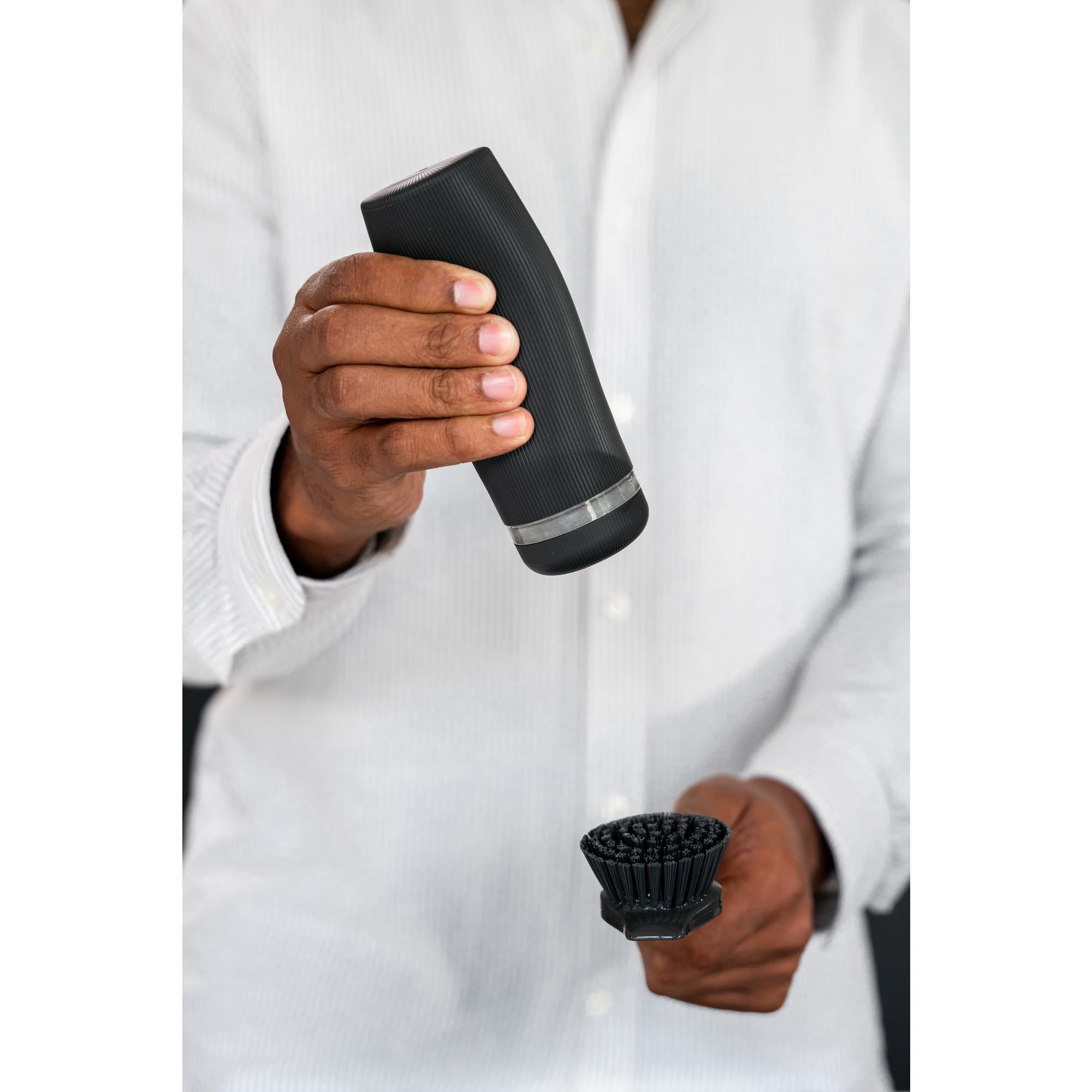 Brabantia - Exprimidor de jabón SinkStyle - Dispensador de cocina antigoteo para lavavajillas - Accesorios con recambio fácil, superficie texturizada antideslizante - Dark Grey, 200 ml