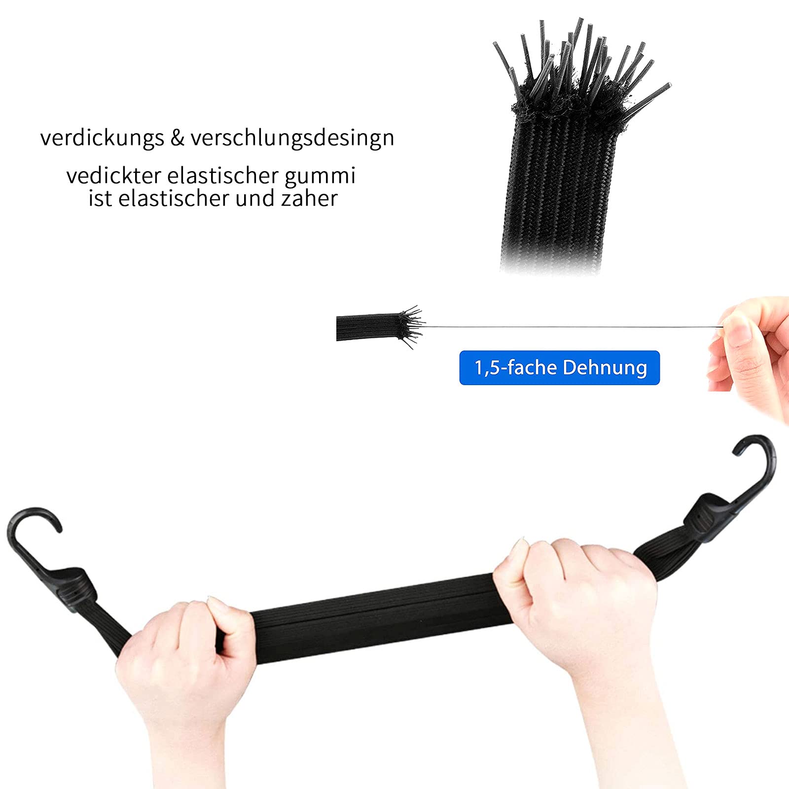 Lot De 2 Sangles Élastiques De Fixation Pour Porte-Bagages De Vélo - Nylon Résistant Avec Crochets - 68 Cm - Pour Attacher Bagages Et Charges En Toute Sécurité - 8
