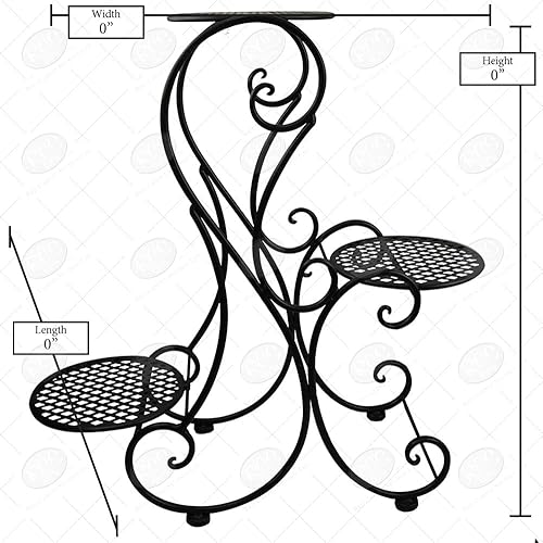 Miniatura 3 de Red Carpet Studios 20059 - Soportes para plantas con recubrimiento en polvo, color negro