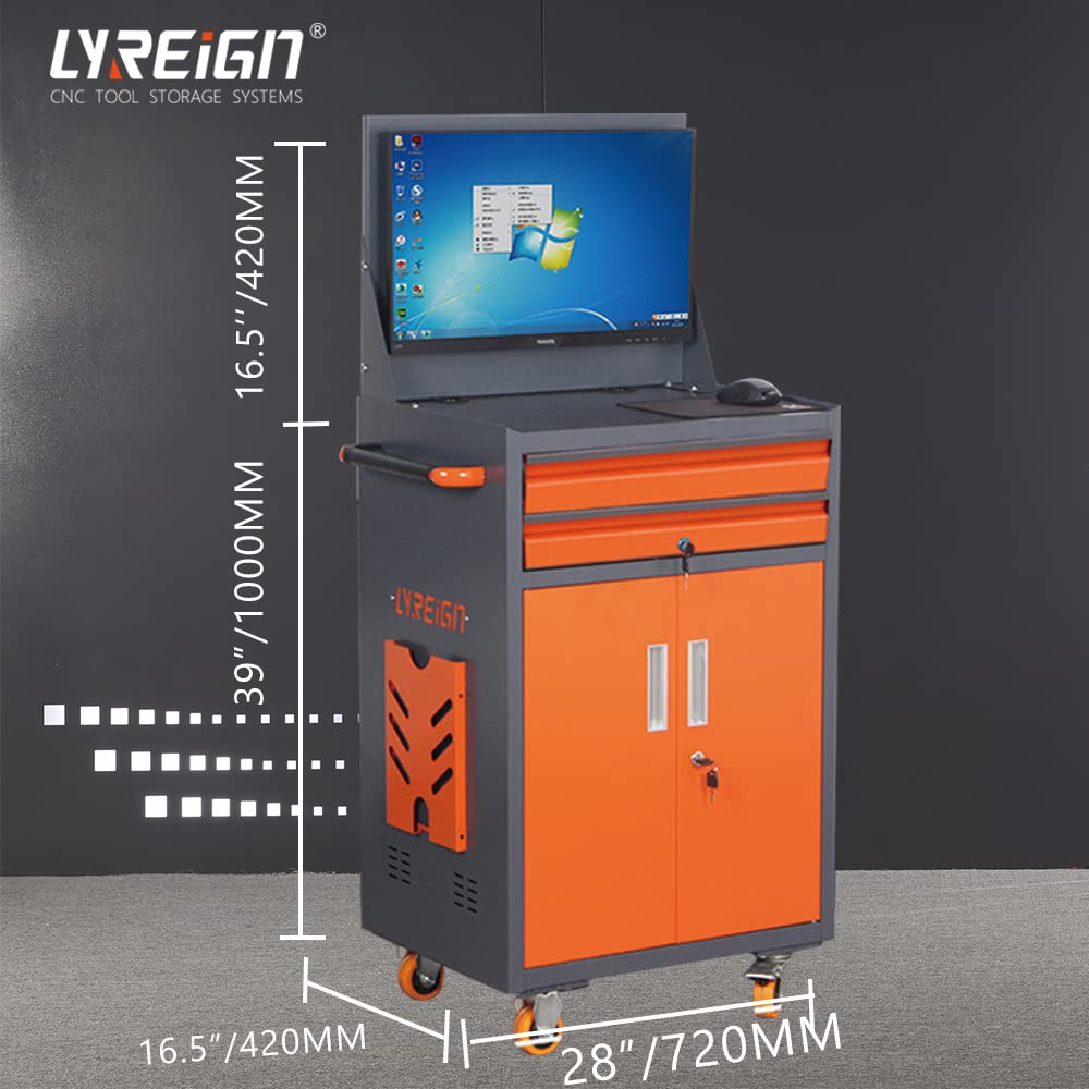 Industrial Computer Cabinet Mobile Computer Cabinet with Cooling Fan Inside for 27 inch Monitor