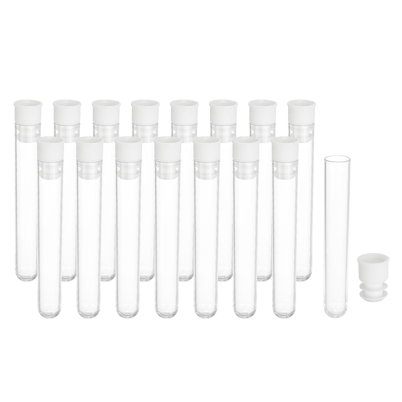 PATIKIL 7.5cm Length Plastic Sewing Needle Storage Holder, 16 Pcs Portable Embroidery Needle Clear Pin Toothpick Storage Tubes Case for Craft Knitting, White