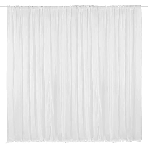 AK Trading 115" x 120" White Chiffon Drapes Panels for Wedding Events & Decor- Backdrop Draping Curtains