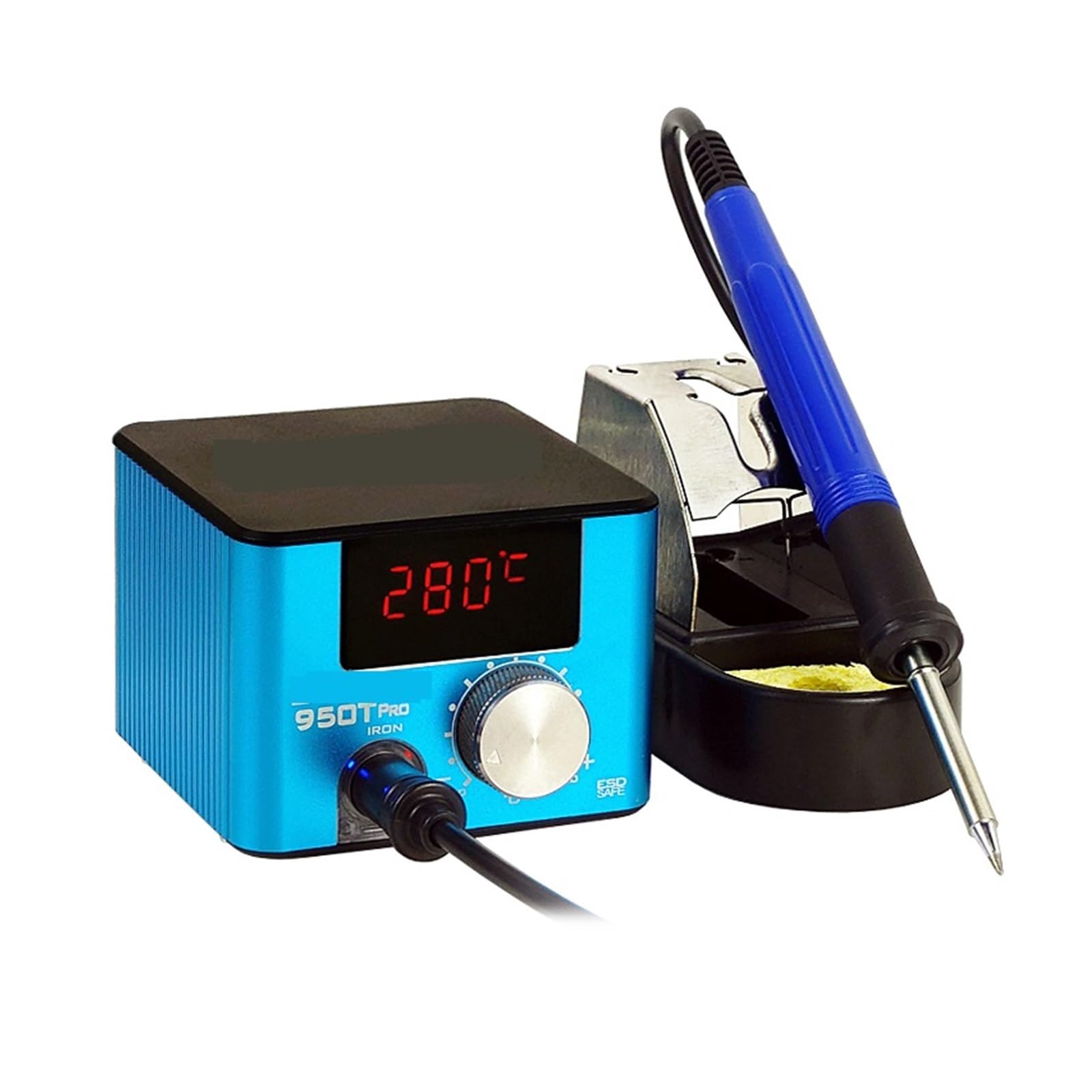 EDEDE Stazione Saldante, Stazione di Saldatura T12 Portatile 950T PRO Stazioni di Saldatura for Strumento di Saldatura Regolabile Antistatica A Temperatura Costante da 75W(Noir)