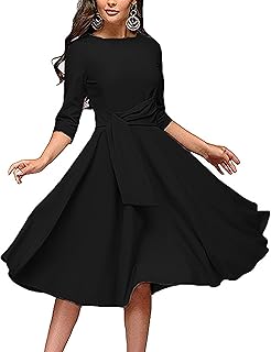 Women's Formal Dresses Casual Wedding Guest Church Work Elegance Audrey Hepburn Style A-line Midi Dress - Buy now