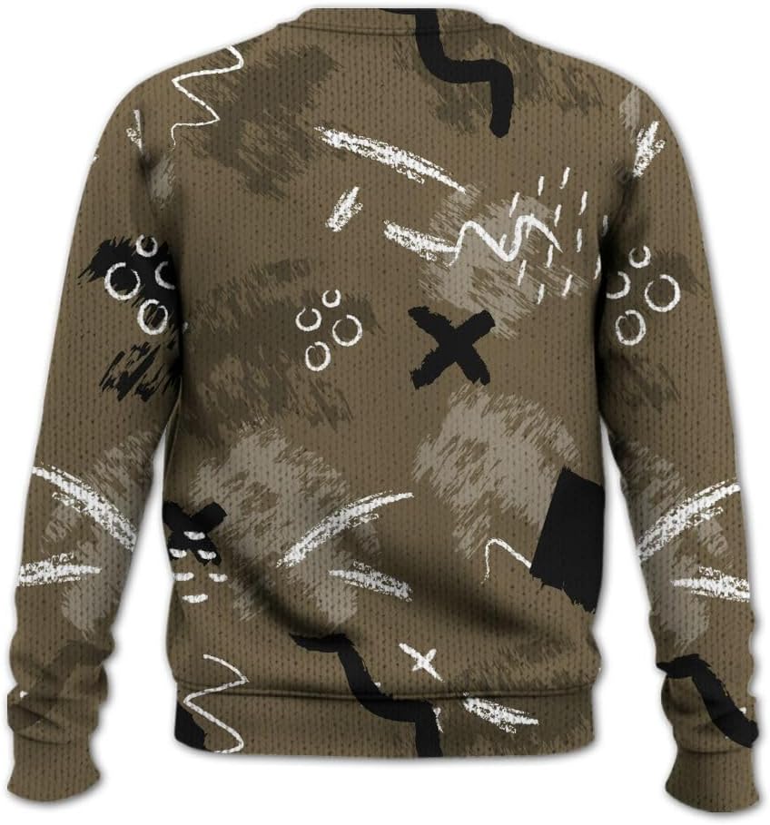 Dunkare Retro Olive 9s Sweater, 9 Olive Hustle Grind Pray Retro Knitted Sweater