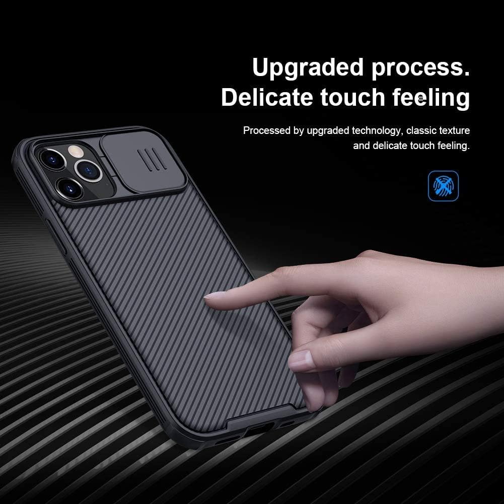 Nillkin Compatible with iPhone 12 Pro Max Case with Slide Camera Cover Slim Stylish Anti-Slip Scratchproof Protective Case for iPhone 12 Pro Max 6.7" 2020 - Black
