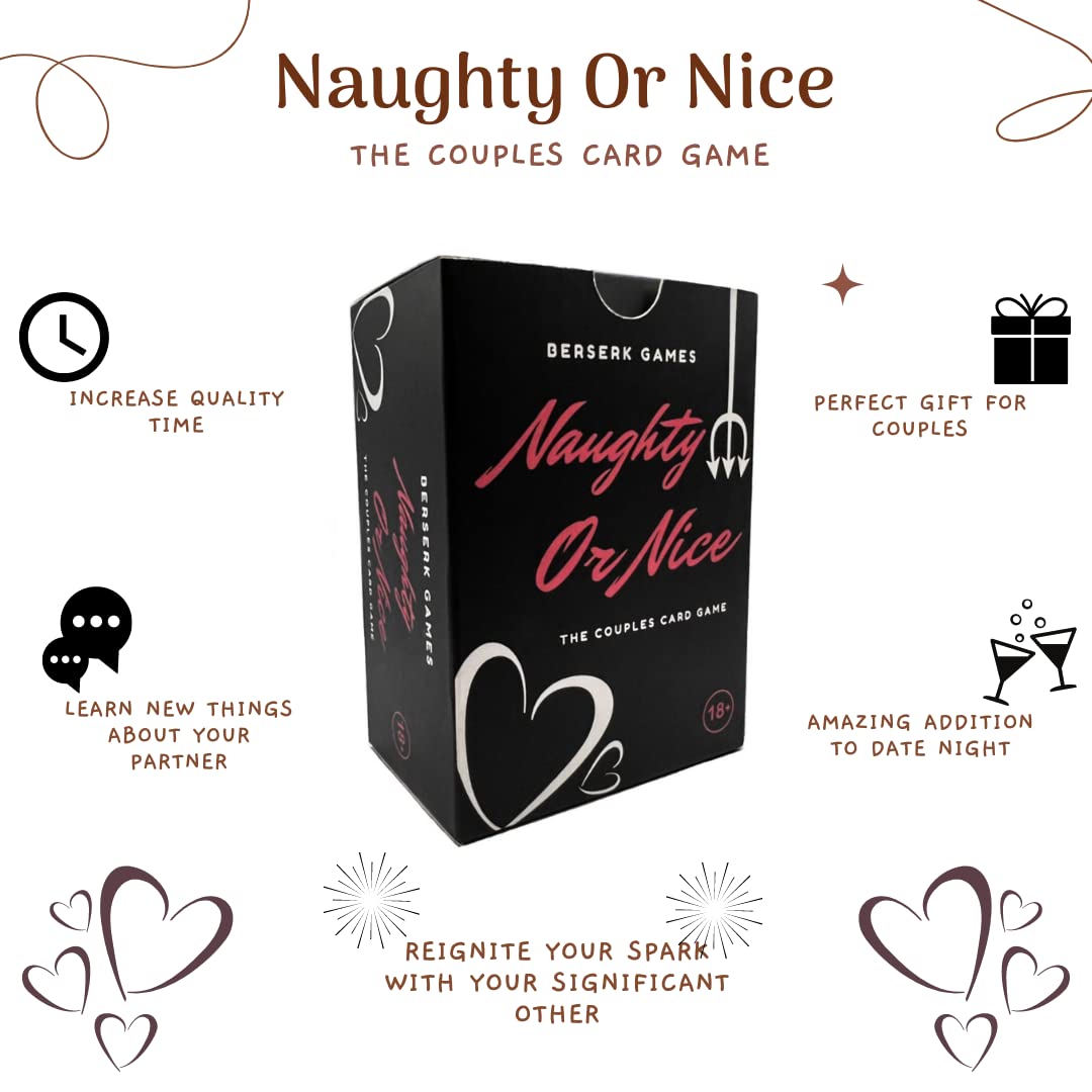 Amazon.com: Naughty or Nice - The Couples Card Game | Conversation Starters  | Romantic Gifts | Valentines Day | Date Night | Night in with Boyfriend,  Girlfriend, Husband or Wife : Toys & Games
