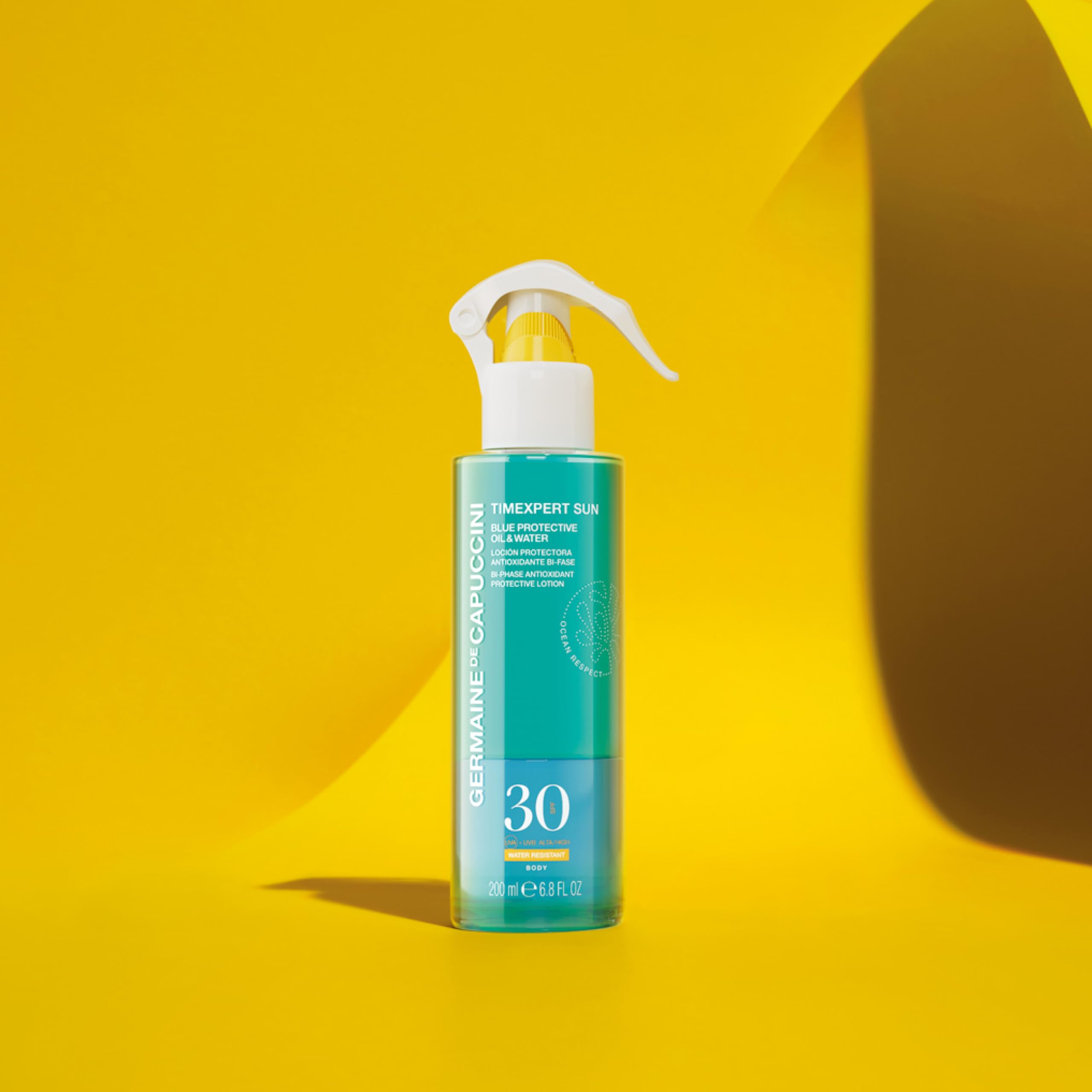 GERMAINE DE CAPUCCINI TIMEXPERT SUN | Bi-Phasen-Sonnenschutzlotion SPF30 – Sonnenschutz LSF 30 – UV-Schutz, erfrischt und spendet Feuchtigkeit, für alle Hauttypen – 200 ml