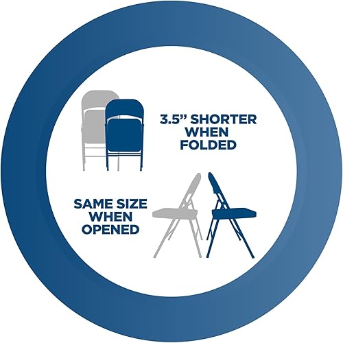 Miniatura 4 de COSCO - Silla plegable de tela SmartFold, paquete de 4, lino antiguo