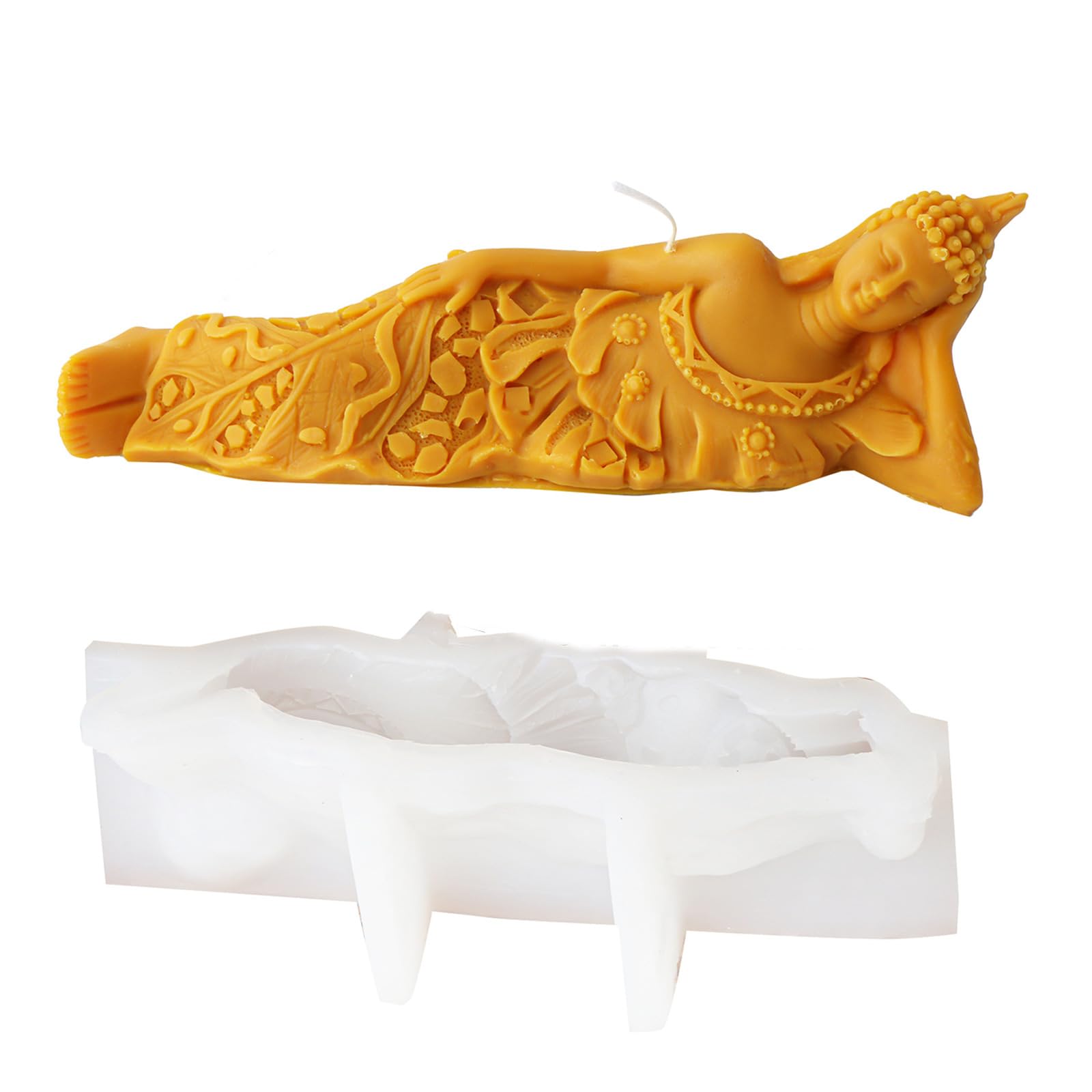 NEWFT Silicone Soap Mold Silicone Candle Buddhas Shape Clay Mould Silicone Soap Making Silicone Texture for Candle