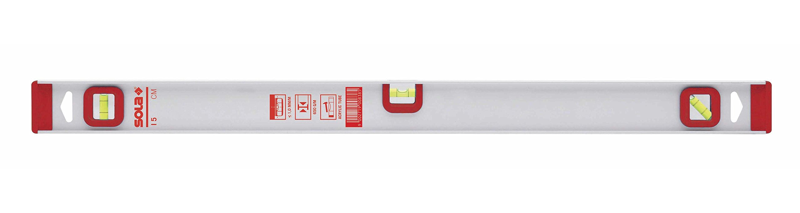 Sola I5 - Nivel de aluminio extrusionado de 60 cm con 3 burbujas