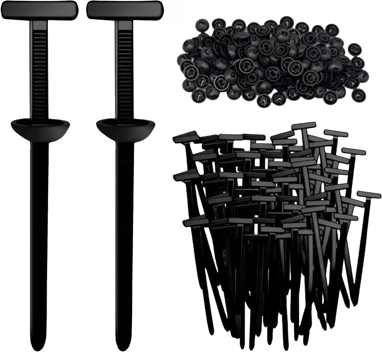 Nylon Universal Cable Tie Buckle - Heavy Duty Self-Locking Zip Ties with Pin & Button, UV-Resistant Multifunctional Fasteners for Auto Repair, Car Maintenance & Daily Fixing (20pcs)