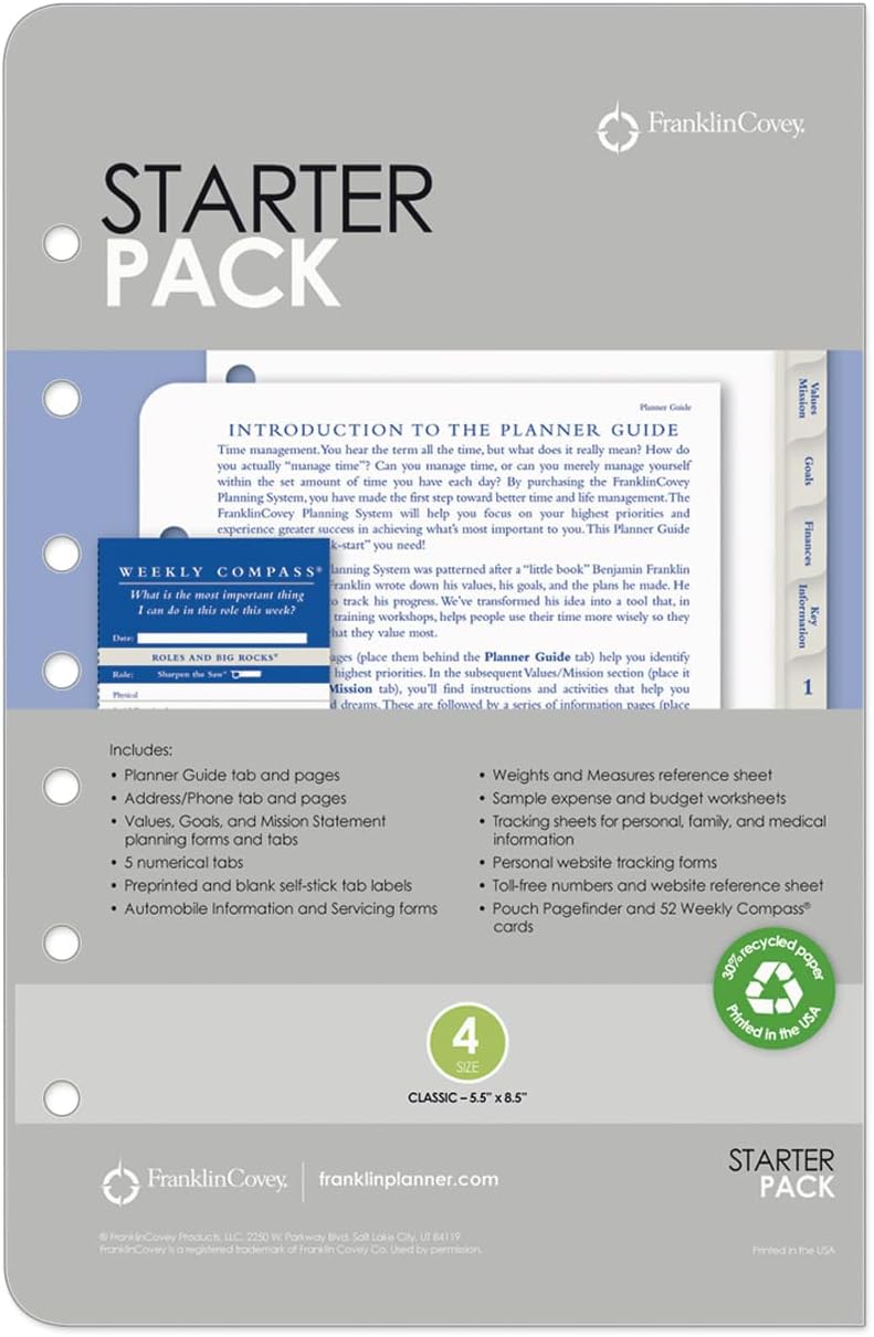 FranklinCovey - Starter Pack - Coordinates w/All Planning Page Designs (Classic)