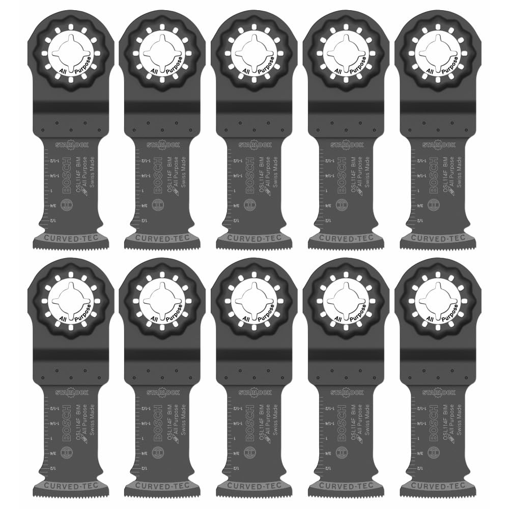 BOSCH Starlock OSL114F-3 Oscillating Blades 1-1/4 Inch Bi-Metal Plunge Cut - Swiss Precision, 3D Fit Interface, Compatible with OIS Tools - 10-Pack