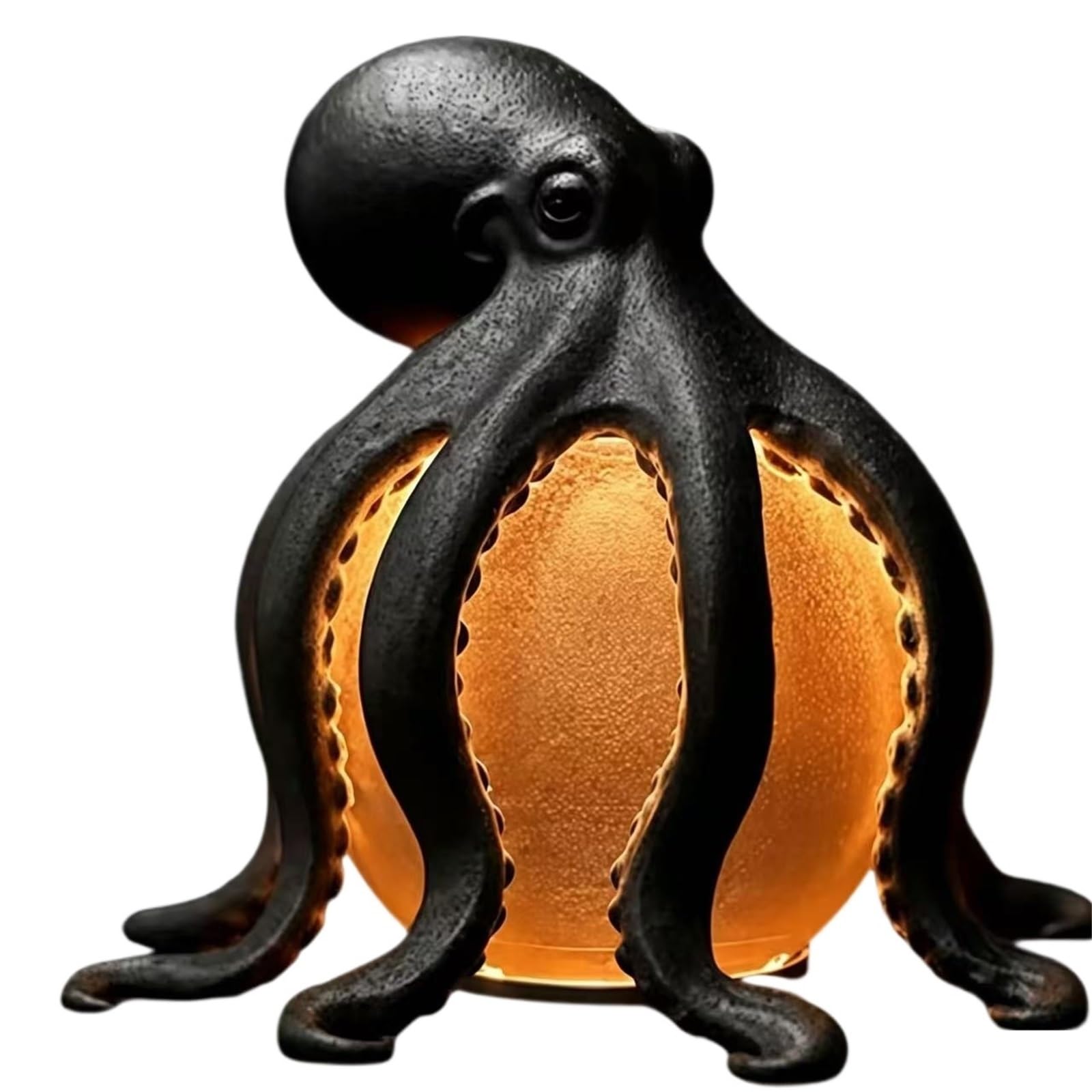 THUCHENYUC Octopus Ocean Decor Table Lamp, Resin Tentacle Sculpted Statue