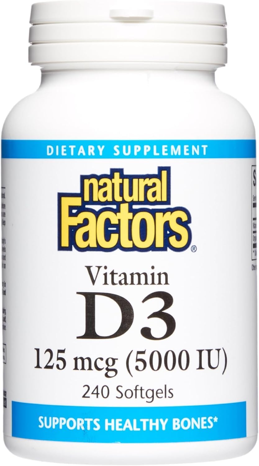 Natural Factors Vitamin D3 5000 IU 240/SG (Multi-Pack)