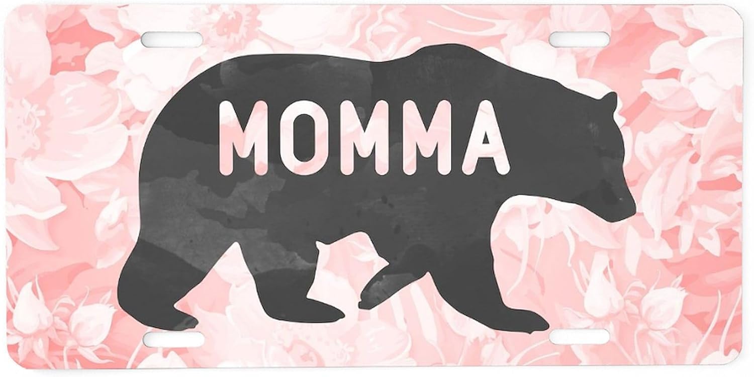 CafePress Momma Bear Aluminum License Plate, Front License Plate, Vanity Tag