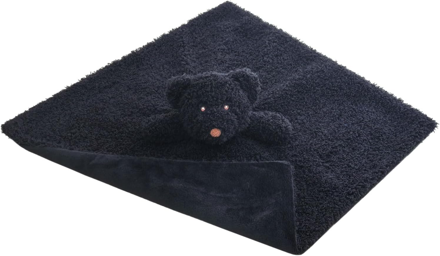 Baby Black Teddy Bear Soft Stuffed Animal Security Blanket, Plush Bear Character Lovey Blanket, Baby Shower/Nursery Gift, Newborn Infant Toddler Snuggle Blankie for Boys Girls, 18 Inches