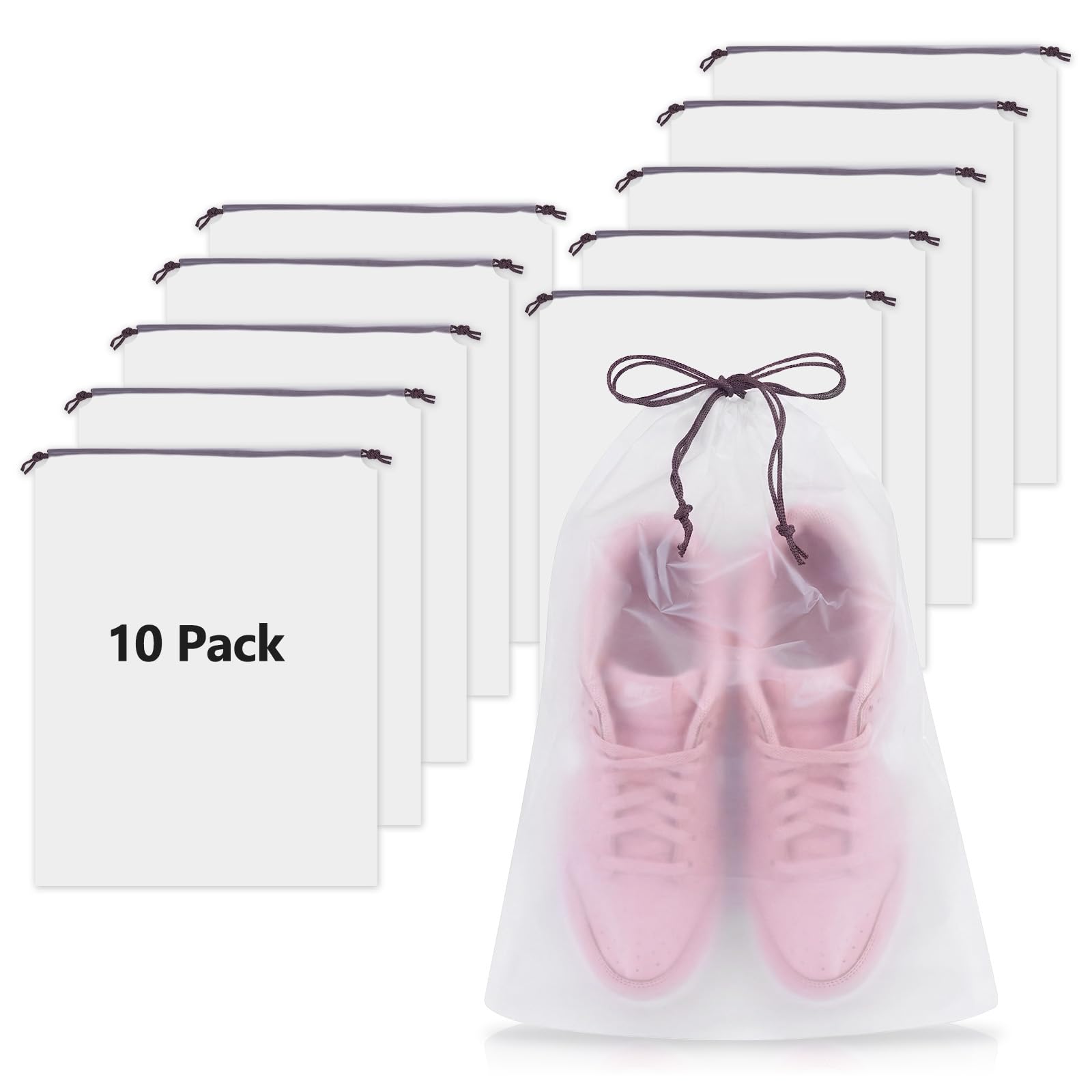 chyeolua Waterproof Shoe Bags for Travel - 15.7x11.8 Inches Drawstring Bags Organizers (5 Pack), Clear Waterproof Bag Travel Essentials for Men & Women, Shoe Bags for Storage (Packing, Gym, Luggage Storage)-picture-57