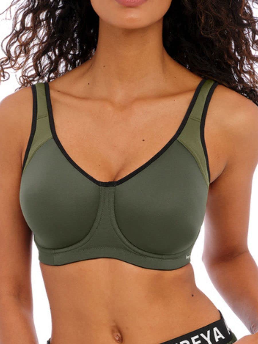 Freya Women's Sonic Underwire Spacer Molded Sports Bra, Khaki, 34E