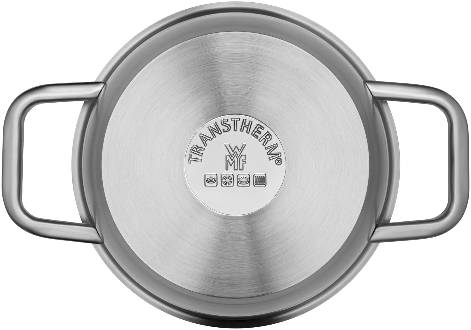 WMF Iconic garnek do gotowania, mały, 18 cm, wysokiej jakości pokrywka ze stali nierdzewnej, garnek do mięsa indukcyjny 2,3 l, mały garnek, uchwyty redukujące ciepło, polerowana stal nierdzewna